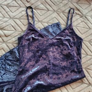 Crushed velvet slip dress